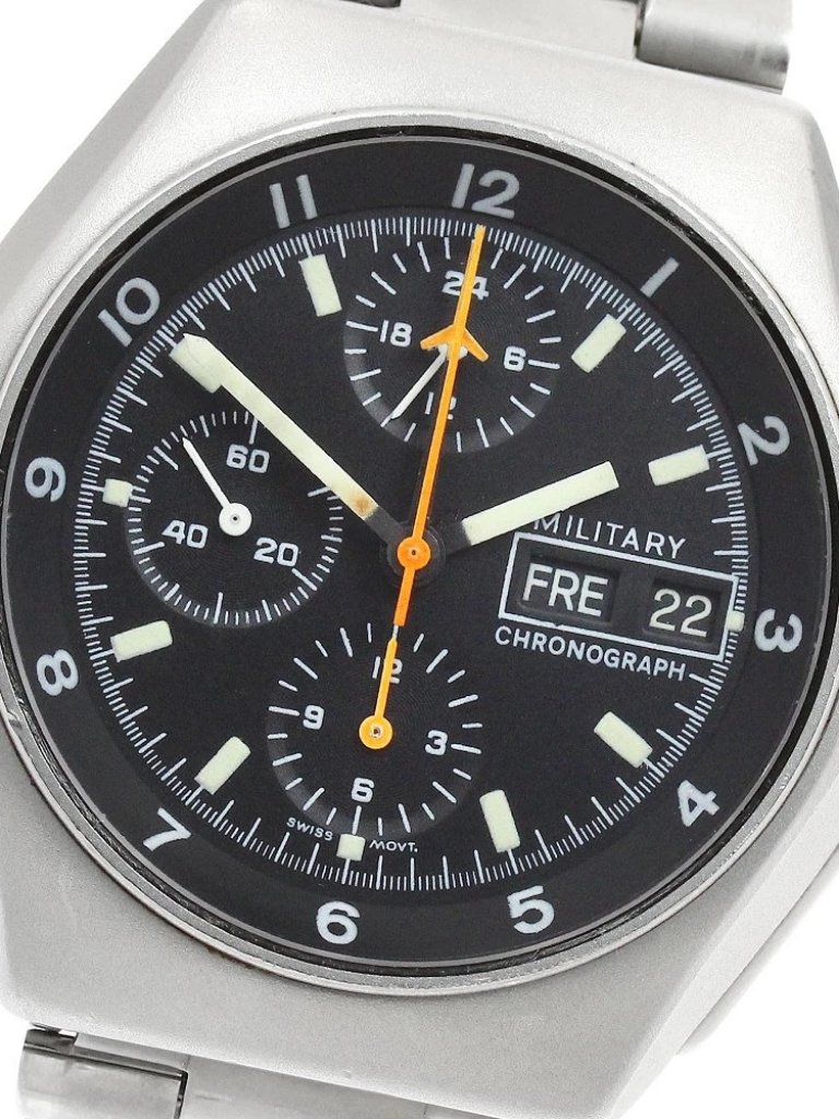 Tutima Military Chronograph Day Date Black Dial Automatic Mens Watch935098